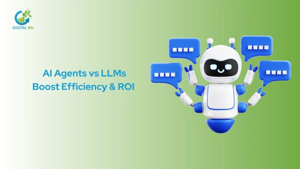 AI Agents and LLMs demonstrating increased business efficiency, automation, and maximized ROI.