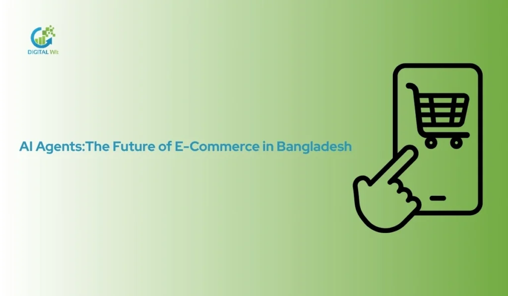 the future of AI agents in the Bangladesh e-commerce market featuring a mobile shopping interface.