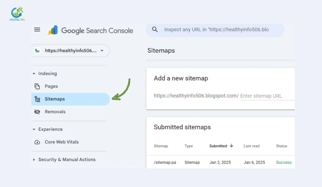 XML sitemap in Google Search Console